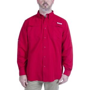 Habit Coastal Performance Long Sleeve Fishing Shirt Red Mens‎ 4XL Quick Dry UV